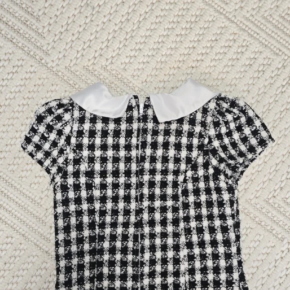 Rare Editions Black and White Plaid Kids Dress - Picture 9 of 11
